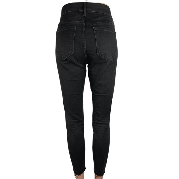 Old Navy Rockstar Black Super Skinny Mid Rise Distressed Ankle Denim Jeans Sz 10 - Picture 3 of 5